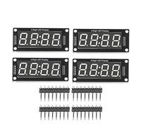 4 Digit Digital Tube 7 Segments Clock Module TM1637 0.56in Green Display Board with 2 Pin Connection for Accurate Wiring and MRA041A (White MRA041B)