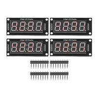 4 Digit Digital Tube LED Display Board, TM1637 7 Segments Clock Module, 0.56in 4 Digit Digital Display with 2 Pin Connection, Plug and Play LED Segment Display for Arduino DIY Proj (Red MRA041D)