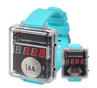 4-Digit DIY Watch Kit, PEMENOL Soldering Exercise Kit, 10S Automatic Sleep Mode Electronics Learning Kit for Beginners, Gift for School and College, STEM Education, Blue