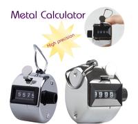 4 Digit Number Silver Stainless Metal Clicker Golf Hand Tally Counter