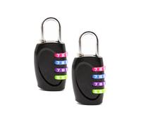 4 Digit Password Combination Padlock, 2Pcs Black/Sliver/Blue Resettable Waterproof Padlock Security Code Lock for School, Gym, Outdoor Shed Locker