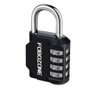 4 Digit Resettable Combination Padlock, Heavy Duty Outdoor Padlock