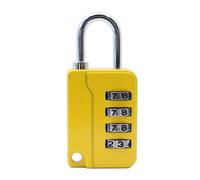 4 Digit Zinc Alloy Number Combination Pad Lock Padlock Outdoor Anti-Theft Lock Suitcase Luggage Security Coded Lock Travel(Yellow)