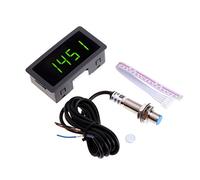 4 Digital Tachometer RPM-Speed Meter ProximitySwitch, Green | 4 Digital Tachometer and Hall Proximity Switch Sensor NPN for Lathe / / and Spring, High-Precision