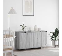 Engineered Wood Sideboard Grey Sonoma 135x41x69 cm Modern Storage Solution
