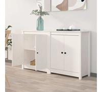 4 Doors Sideboards Cupboard Storage Cabinet Highboard 2PC White Solid Wood Pine