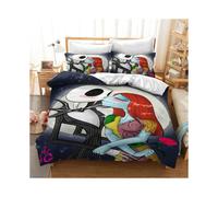 (4, Double) Nightmare on Christmas Eve Bedding Set Valentine's Day 3 Piece Pillowcase Comforter Set