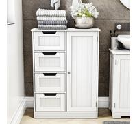 4 Drawer 1 Door Bathroom Floor Cabinet Storage