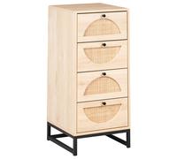 Beliani 4 Drawer Chest BOTWOOD Engineered Wood Light Brown, Brown