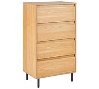 Beliani 4 Drawer Chest NIKEA Light Brown, Brown
