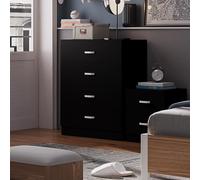 Tunis 4 Drawer Chest Of Drawers Sideboard with Metal T-Bar Handles Matt Black