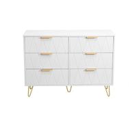 4-Drawer Chest, Stylish Storage Cabinet with Gold Metal Legs & Handles, Modern Furniture for Living Room, Bedroom, Hallway