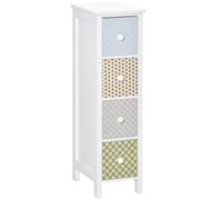 Homcom Drawer Cabinet, 4 Drawer Storage Organizer Unit Bathroom Bedroom