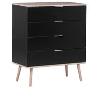 Beliani 4 Drawer Chest WALPI Black, Black