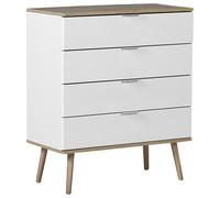 Beliani 4 Drawer Chest WALPI White, White