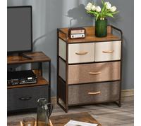 HOMCOM Storage Unit w/ 4 Easy Pull Fabric Drawers, Multi