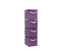4-Drawer Storage Unit Ideal for Home/Office/Bedrooms (4-Drawer 18x25x65cm) Arpan Purple One Size