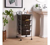 VonHaus 4 Drawer Storage Trolley in Black VonHaus Black
