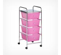 4 Drawer Trolley - Pink