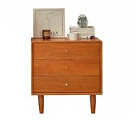 4-Drawer Wooden Storage Chest Tall Cabinet with Easy Pull Handles Ideal for Closet nization Stylish Cherry Finish (25Dx15Wx27H cm)