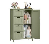 4 Drawers Wooden Cabinet, Laurel Green / 30 x 55 x 82 cm