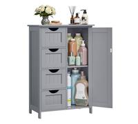 4 Drawers Wooden Cabinet, Mystic Grey / 4 Drawers(30 x 55 x 82 cm)