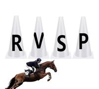4 Dressage Letters Dressage Cones Set, etition Dressage Markers, Stackable Sports Training Cones, Portable White Dressage Letters Cones For Sports Training Equestrian Athletes Events
