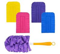 4 Dust Magnet Refill Pack for Swiffer with 1 Handle, for Swiffer Dust Magnet XXL, Dusters Replacement Cover Compatible with Swiffer, Washable Duster for Swiffer Duster Cloths, for Dust and Dirt