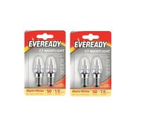 4 E14 Replacement Night Light Bulbs 7W E14 Screw Cap Small Edison Warm White