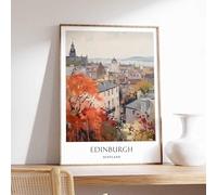 4 Edinburgh Poster Scotland Poster Scottish Poster Historic Poster European Poster Edinburgh Tr A4 Poster on Canvas - Wall Art Home Decor Movie Poster Canvas Film Cinema Retro Vintage Cult Classic No