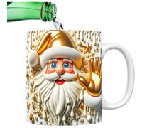 (4) Effect Mugs | 350ml Effect Coffee Mug with Handle | Beverage Container Photobooth Props Santa Claus Drinking Cup for Milk, Juice