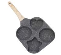 4 Egg Frying Pan, Non-Stick Omelet Pan, 4 Cavity Cooking Mould, Aluminium Breakfast Bowl, Heat Resistant Egg Cooker, Quick Meal Pan, Ergonomic Handle Shape, Easy Clean Pan F