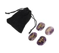 4 Elements Engraved Triangular Symbols Earth Air Fire Water Polished Rune Stones for Reiki Healing Meditation (Type 1)