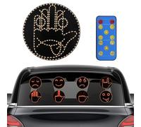 4 Emojis and 4 Gestures Middle Finger Car Light with Remote, Road Rage LED Sign for Car, Ideal Gifted Car Accessories, Fun Car Gadgets for Men and Women