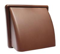 4'' External Vent Cover Cowl Duct Cover with Anti-Backdraft Flaps - Ventilation Grille with Rain and Wind Protection - External Air Vent Cover - Plastic Brown