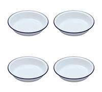 4 Falcon Enamel Round Rice Pasta Plate 18CM Baking Pies Tarts Kitchen Camping Home Restaurants