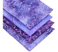 4 Fat Quarters Batik Bundle - “Amethyst Skies Beautiful Batik Fabrics in Shades of Lilac & Purple 100% Cotton Ideal for Quilting, Patchwork, Crafting (with Free Patchwork Pattern by Overdale Fabrics)