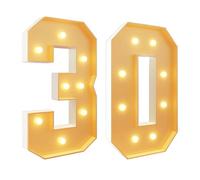 4 Feet Light Up Numbers 30 Marquee Numbers Sign Giant Mosaic Numbers Foam Board Kit Large Numbers for 30th Birthday Anniversary Decorations Wedding Party Decor
