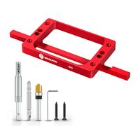 4" Fixed Size Door Hinge Jig for Door and Jamb, Aluminum Alloy Door Hinge Template Kit for Router, Mortise Jig Fits 4" Length 1/4" R, 5/8" R and Square Corner Hinges
