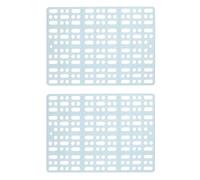 4 Fixed Tabs Plastic Rabbit Foot Mat with Gridding Design and 2 Pcs