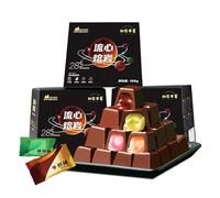 【4 Flavored Filled chocolate 108g/box】Strawberry Milk Matcha chocolate,Healthy candy,Dessert,Confectionery,Dim sum,Valentine's Day New Year gift,Delicious snack gift (Matcha flavor,4boxes)