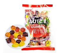 4 flavors Assorted juice Flavor Soft Candy,Strawberry pineapple orange Grape Stir Fried Soft Candy,fruit candies,50% Juice Content gummy candy,sweets Chewy gumdrop，Asian food candy (1 bag)