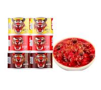4 flavors of instant chili sauce,Handmade fresh chili sauce,hot pot dipping sauce,Instant mushroom sauce,colorful chili sauce,Spicy mixed noodle sauce (Extremely spicy,4 can)