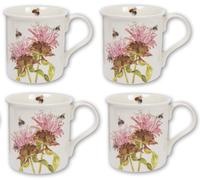 4 Floral China Mug Bergamot Flowers Cups Mugs Set 300ml Brand New Boxed Gift