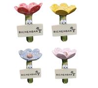 4 Flowers Insect Troughs, Bee Drinkers for the Garden, Bee Drinking Stations, Ceramic Insect Drinkers for Bees, Butterfly, Bee Drinkers Garden