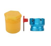 4 Flute Face Mill Head, Aluminum Alloy CNC Milling Cutter Tool for Metal Processing, with Coating and Tight Spiral Structure, Compatible with APMT1204 Insert for Finishing and Roug