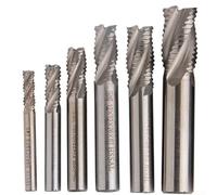 4 Flutes HSS Roughing End Mill CNC Router Spiral Milling for Metal Roughing(8mm)