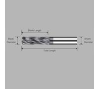 4 Flutes Spiral Slot Reamer, Diameter 4.4-4.54mm Chucking Uncoated Metal Reamer, Carbide Machine Reamer Cutting Tool 1pc(4.49X25X50mm)