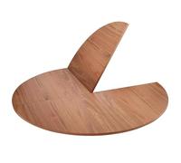 4-Fold Round Table Top Extender 120-240cm Diameter Space-Saving Wood Table Top for Dining Room & Parties No Legs Temporary Card Table (1.4m/55in Wood Color)