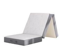 4"Foldable Dual-layer Memory Foam Tri-fold Mattress With Portable Storage Bag, Soft Fabric Cover＆Handles,For Camp＆ RV, Gray for bed